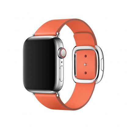 Apple Modern Buckle Band Medium - оригинална кожена каишка за Apple Watch 38мм, 40мм (оранжев)