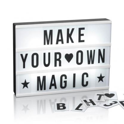 EasyMaxx 03037 - LED Text Light Box - светещо табло с букви (черно-бял)