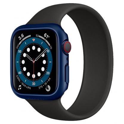 Spigen Thin Fit Case - качествен твърд кейс за Apple Watch 44 mm (син)