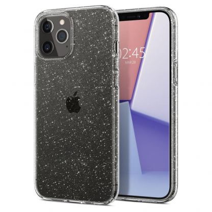 Spigen Liquid Crystal Glitter Case - тънък силиконов (TPU) калъф за iPhone 12 Pro Max (прозрачен) 