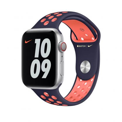 Apple Watch Nike Sport Band - оригинална силиконова каишка за Apple Watch 42мм, 44мм (син-оранжев)