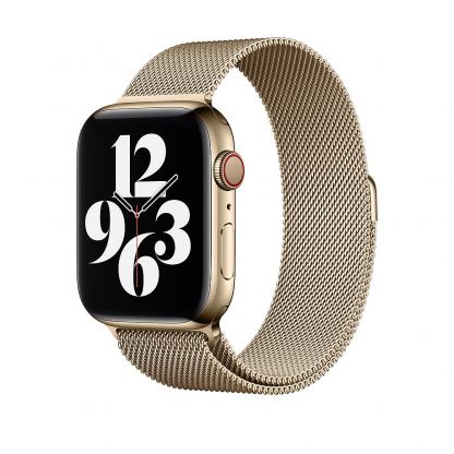Apple Milanese Loop Stainless Steel - оригинална стоманена каишка за Apple Watch 42мм, 44мм (златист)