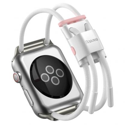 Baseus Lets Go Bracelet Clasp Band (LBAPWA4-A24) - текстилна каишка за Apple Watch 38мм, 40мм (бял)