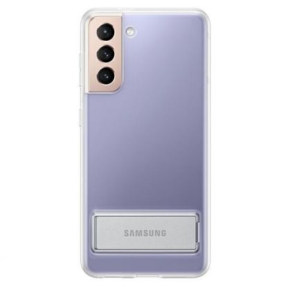 Samsung Clear Standing Cover EF-JG996CT - оригинален удароустойчив хибриден кейс с поставка за Samsung Galaxy S21 Plus (прозрачен)
