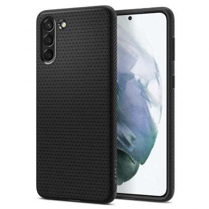 Spigen Liquid Air Case - силиконов (TPU) калъф с висока степен на защита за Samsung Galaxy S21 Plus (черен)