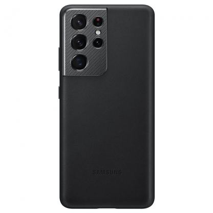 Samsung Leather Cover EF-VG998LB - оригинален кожен кейс (естествена кожа) за Samsung Galaxy S21 Ultra (черен)