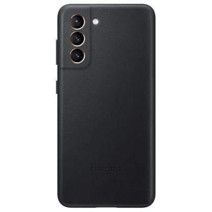 Samsung Leather Cover EF-VG996LB - оригинален кожен кейс (естествена кожа) за Samsung Galaxy S21 Plus (черен)