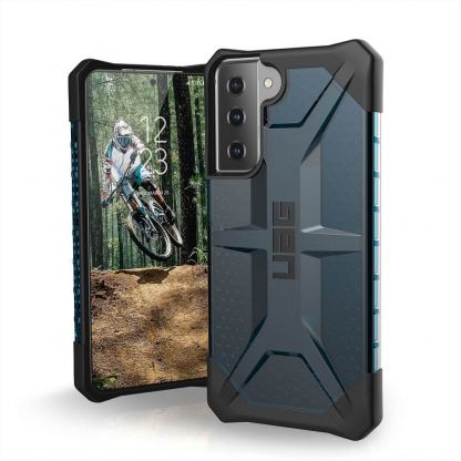 Urban Armor Gear Plasma Case - удароустойчив хибриден кейс за Samsung Galaxy S21 Plus (син-прозрачен)