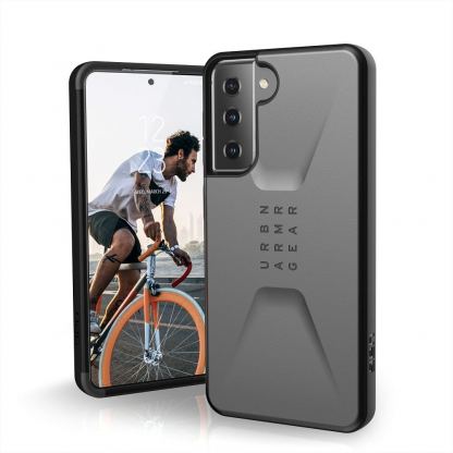Urban Armor Gear Civilian Case - удароустойчив хибриден кейс за Samsung Galaxy S21 Plus (сребрист)