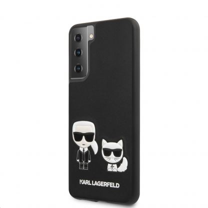 Karl Lagerfeld PU Karl & Choupette Case - дизайнерски кожен кейс за Samsung Galaxy S21 (черен) 