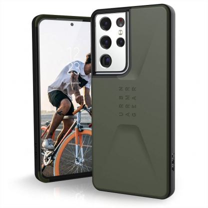 Urban Armor Gear Civilian Case - удароустойчив хибриден кейс за Samsung Galaxy S21 Ultra (зелен)