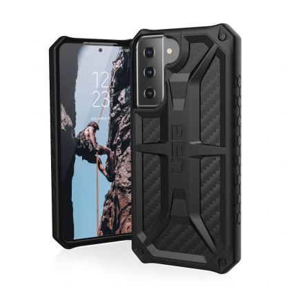 Urban Armor Gear Monarch Case - удароустойчив хибриден кейс за Samsung Galaxy S21 Plus (черен-карбон)