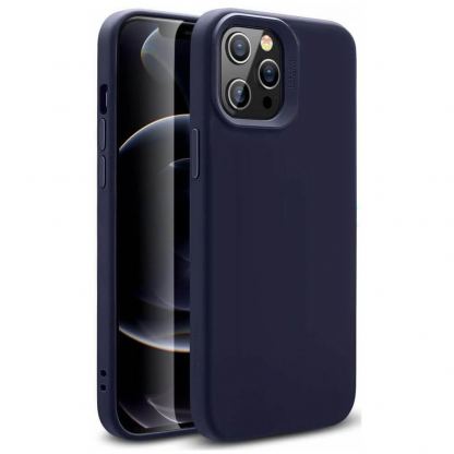 ESR Cloud Halolock Case - силиконов (TPU) калъф с вграден магнитен конектор (MagSafe) за iPhone 12, iPhone 12 Pro (тъмносин)