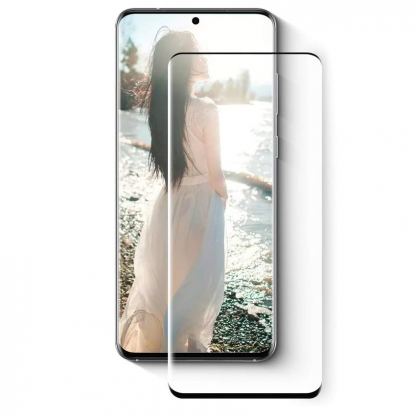 Premium 2D Tempered Glass - стъклено защитно покритие за целия дисплей на Samsung Galaxy S21 Plus (черен)