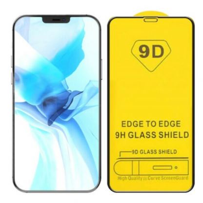 Premium Full Glue 9D Edge to Edge Tempered Glass - стъклено защитно покритие за целия дисплей на iPhone 12, iPhone 12 Pro (черен)