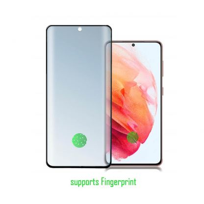 4smarts Second Glass Curved 3D UltraSonix - калено стъклено защитно покритие с извити ръбове за Samsung Galaxy S21 (черен-прозрачен)