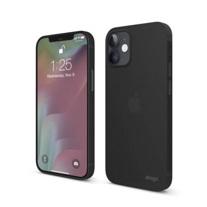 Elago Inner Core Case - тънък полипропиленов кейс (0.5 mm) за iPhone 12 mini (черен)
