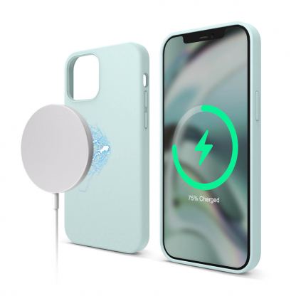 Elago MagSafe Soft Silicone Case - силиконов (TPU) калъф с вграден магнитен конектор (MagSafe) за iPhone 12 Pro Max (зелен)