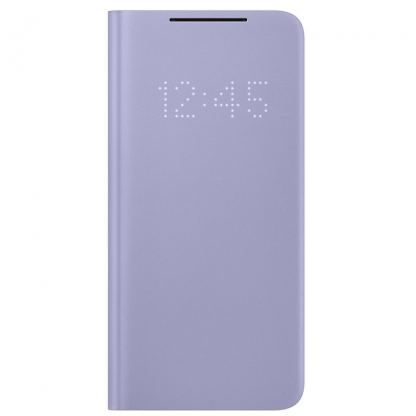 Samsung LED View Cover EF-NG991PV - оригинален калъф през който виждате информация от дисплея за Samsung Galaxy S21 (лилав)