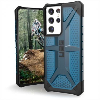 Urban Armor Gear Plasma Case - удароустойчив хибриден кейс за Samsung Galaxy S21 Ultra (син)