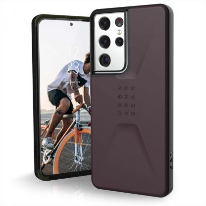 Urban Armor Gear Civilian Case - удароустойчив хибриден кейс за Samsung Galaxy S21 Ultra (лилав)