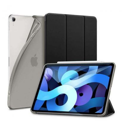 ESR Rebound Slim Case - полиуретанов калъф с поставка за iPad Air 4 (2020) (черен)