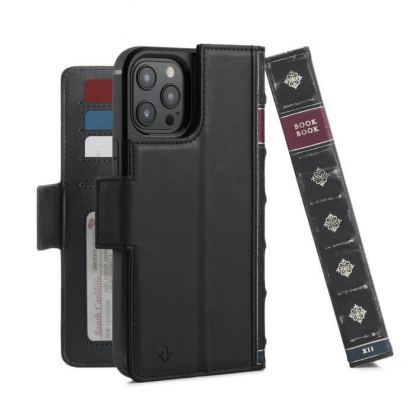 TwelveSouth BookBook - луксозен кожен калъф (с кейс) тип портфейл за iPhone iPhone 12 Pro Max (черен)