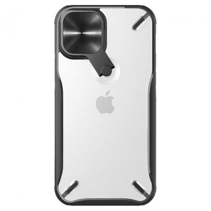 Nillkin Cyclops Hard Case - удароустойчив хибриден кейс с враден протектор на камерата за iPhone 12 mini (черен)