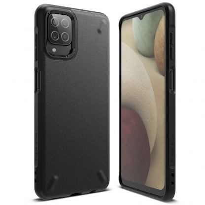 Ringke Onyx Durable TPU Case - силиконов (TPU) удароустойчив кейс за Samsung Galaxy A12 (черен)