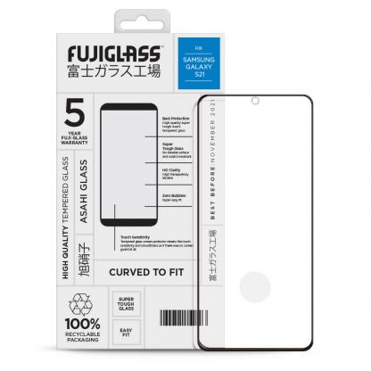 Fuji Curved-to-fit Screen Protector - калено стъклено защитно покритие за дисплея на Samsung Galaxy S21 (прозрачен)