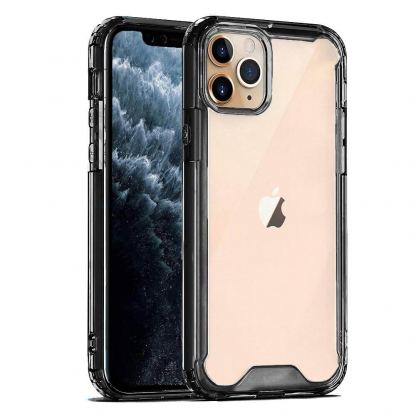 Tel Protect Acrylic Case - удароустойчив хибриден кейс за iPhone SE (2020), iPhone 8, iPhone 7 (черен-прозрачен) 