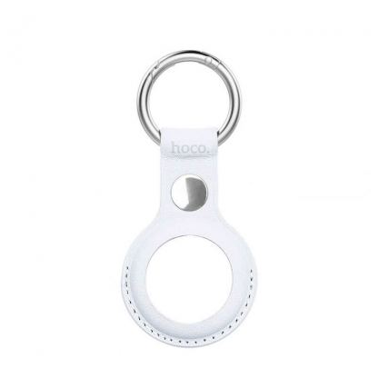 Hoco AirTag PU Leather Keyring - ключодържател от изкуствена кожа за Apple AirTag (бял)