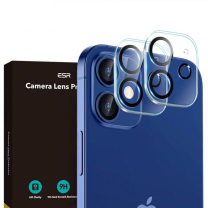 ESR Camera Lens Protector - предпазни стъклени защитни покрития за камерата на iPhone 12 (2 броя) (прозрачен)