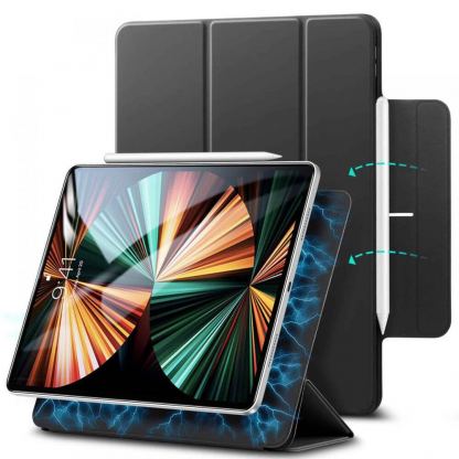 ESR Rebound Magnetic Case - магнитен полиуретанов калъф с поставка за iPad Pro 12.9 M1 (2021), iPad Pro 12.9 (2020), iPad Pro 12.9 (2018) (черен)