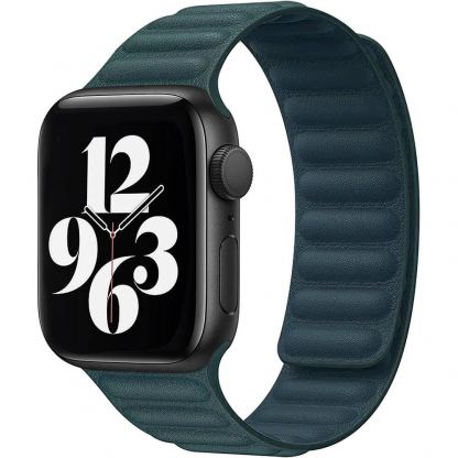 JC Design Silicone Link Band - магнитна силиконова каишка за Apple Watch 42мм, 44мм (тъмнозелен)