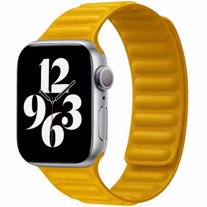 JC Design Silicone Link Band - магнитна силиконова каишка за Apple Watch 38мм, 40мм (жълт)