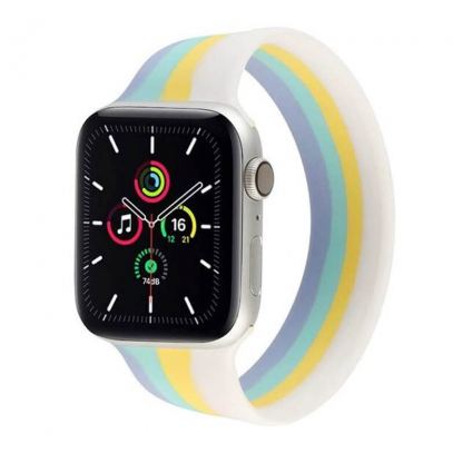 JC Design Silicone SoloLoop Band - силиконова каишка за Apple Watch 42мм, 44мм (син-жълт)