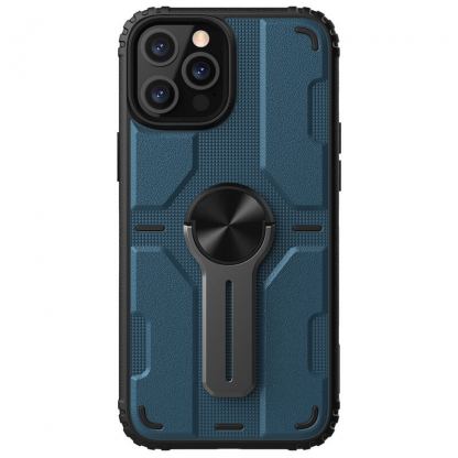 Nillkin Medley Hard Case - удароустойчив хибриден кейс с вградена поставка за iPhone 12, iPhone 12 Pro (син)