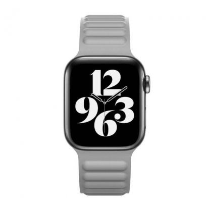 JC Design Silicone Link Band - магнитна силиконова каишка за Apple Watch 42мм, 44мм (светлосив)