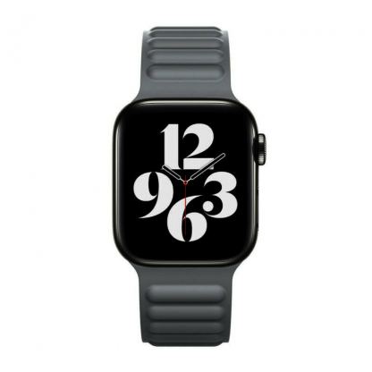 JC Design Silicone Link Band - магнитна силиконова каишка за Apple Watch 38мм, 40мм (тъмносив)