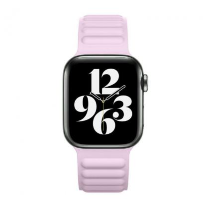 JC Design Silicone Link Band - магнитна силиконова каишка за Apple Watch 42мм, 44мм (розов)