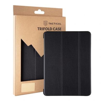 Tactical Book Tri Fold Case - калъф от изкуствена кожа и поставка за iPad 8 (2020), iPad 7 (2019) (черен)