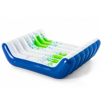 Bestway Chill Splash Lounge Hydro Force - двойно надуваемо легло за басейн или плаж (син-бял)
