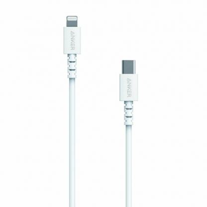 Anker PowerLine Select USB-C to Ligthning Cable - сертифициран (MFi) USB-C към Lightning кабел за Apple устройства с Lightning порт (90 см) (бял)