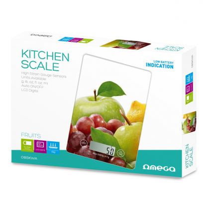 Omega Kitchen Scale Fruits with LCD Display - кухненска везна за измерване на теглото на хранителни продукти