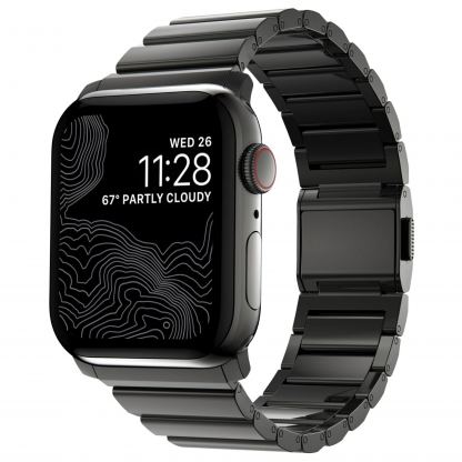 Nomad Strap Stainless Steel Band V2 - стоманена каишка за Apple Watch 42мм, 44мм (тъмносив)