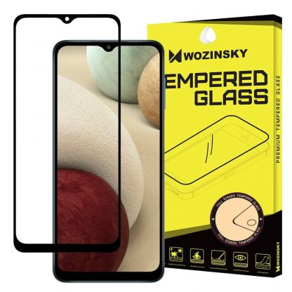 Wozinsky Full Glue 3D Tempered Glass - обхващащо и ръбовете стъклено защитно покритие за дисплея на Samsung Galaxy A12, Galaxy M12 (черен)