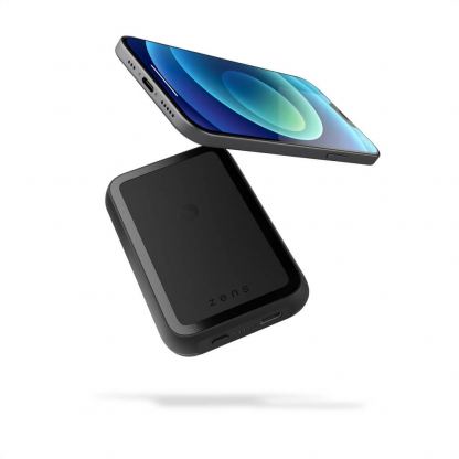 Zens Powerbank Single ZEPP01M with MagSafe and Qi 4000 mAh - преносима външна батерия с безжично зареждане за iPhone с Magsafe и Qi съвместими устройства (черен)