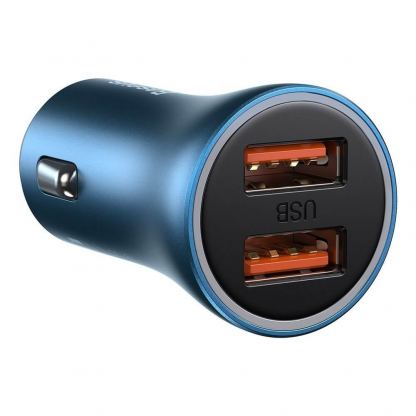 Baseus Golden Contactor Pro Quick Car Charger 2xUSB-А 40W (CCJD-A03) - зарядно за кола с 2xUSB-A изхода с технология за бързо зареждане (син)