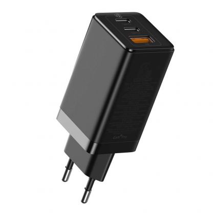Baseus GaN 2 Pro Charger 65W (CCGAN2P-B01) - захранване за ел. мрежа за лаптопи, смартфони и таблети с USB и 2xUSB-C изходи с технология за бързо зареждане (черен)